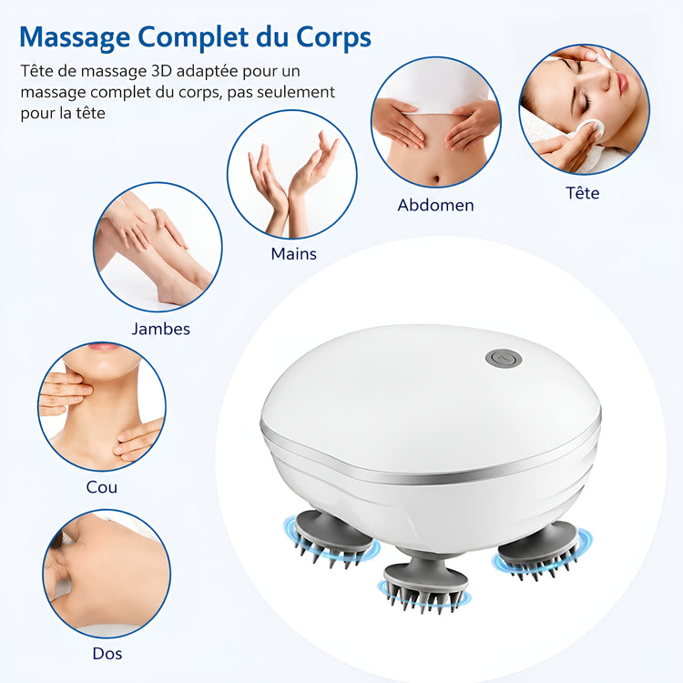 Masseur de Tête Électrique – Massage Cuir Chevelu 3D & Relaxation - Aurélia CARE