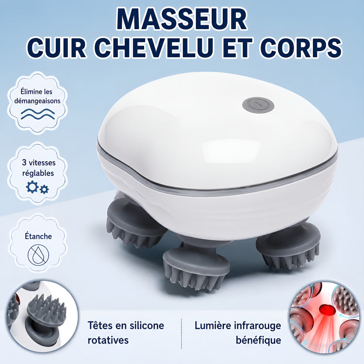 Masseur de Tête Électrique – Massage Cuir Chevelu 3D & Relaxation - Aurélia CARE