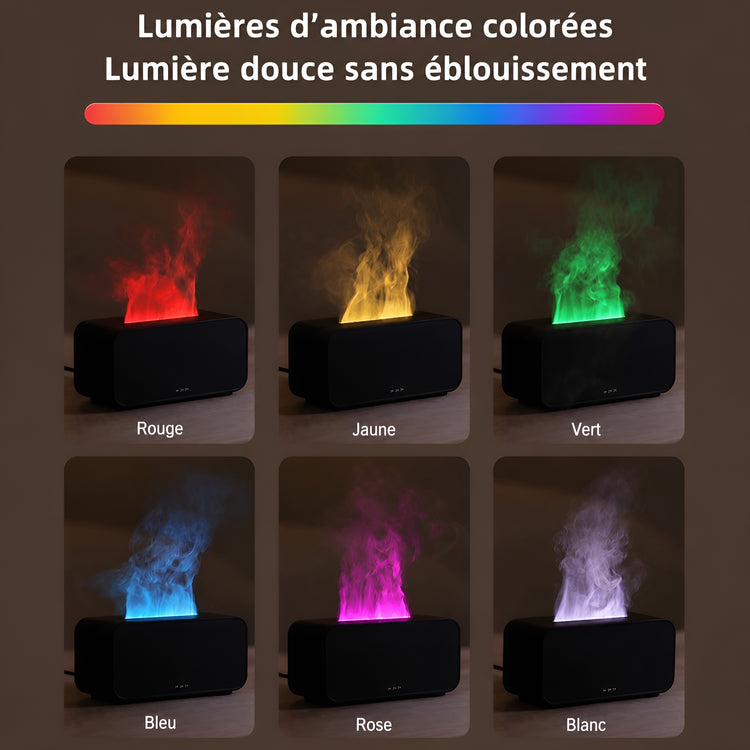 Diffuseur d’Huiles Essentielles à Effet Flamme – Humidificateur d’Air 3-en-1 - Aurélia CARE