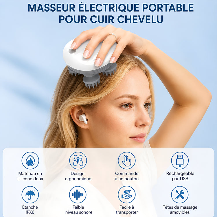 Masseur de Tête Électrique – Massage Cuir Chevelu 3D & Relaxation - Aurélia CARE