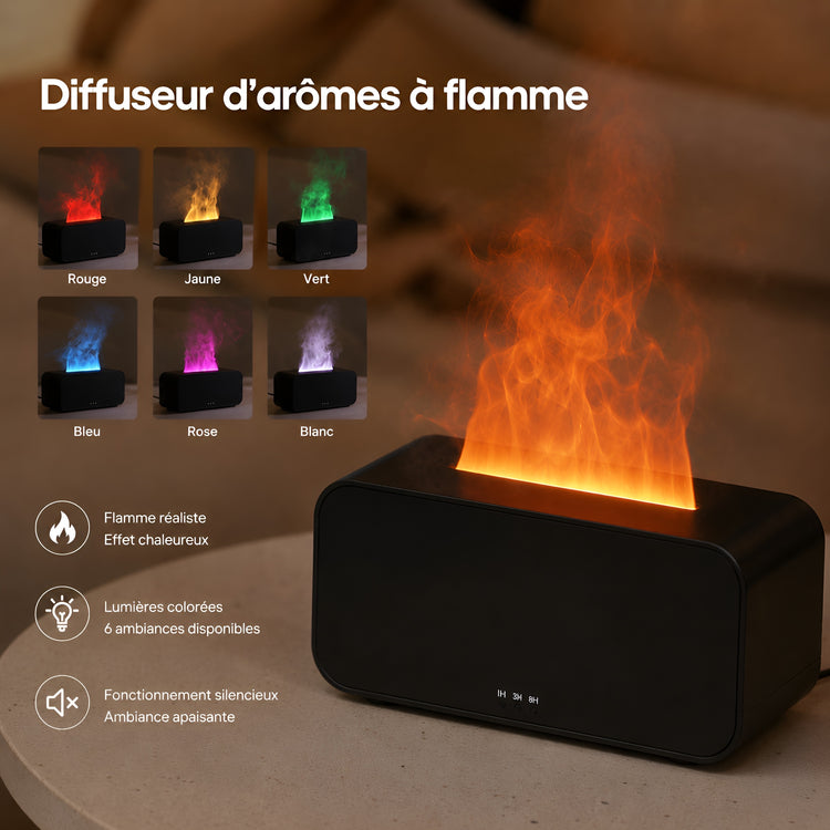 Diffuseur d’Huiles Essentielles à Effet Flamme – Humidificateur d’Air 3-en-1 - Aurélia CARE