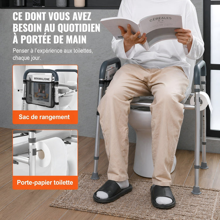 Cadre de Sécurité de Toilettes avec Réhausseur — Autonomie & Sécurité Renforcée - Aurélia CARE