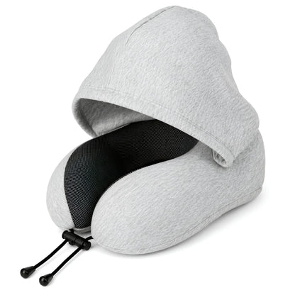 Coussin de Voyage à Mémoire de Forme avec Capuche Intégrée — Le Confort Absolu en Déplacement - Aurélia CARE