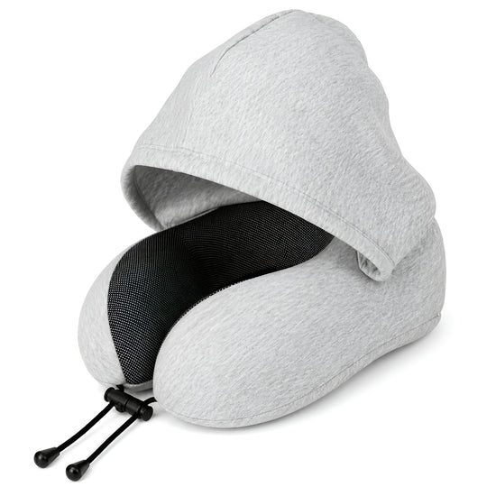Coussin de Voyage à Mémoire de Forme avec Capuche Intégrée — Le Confort Absolu en Déplacement - Aurélia CARE