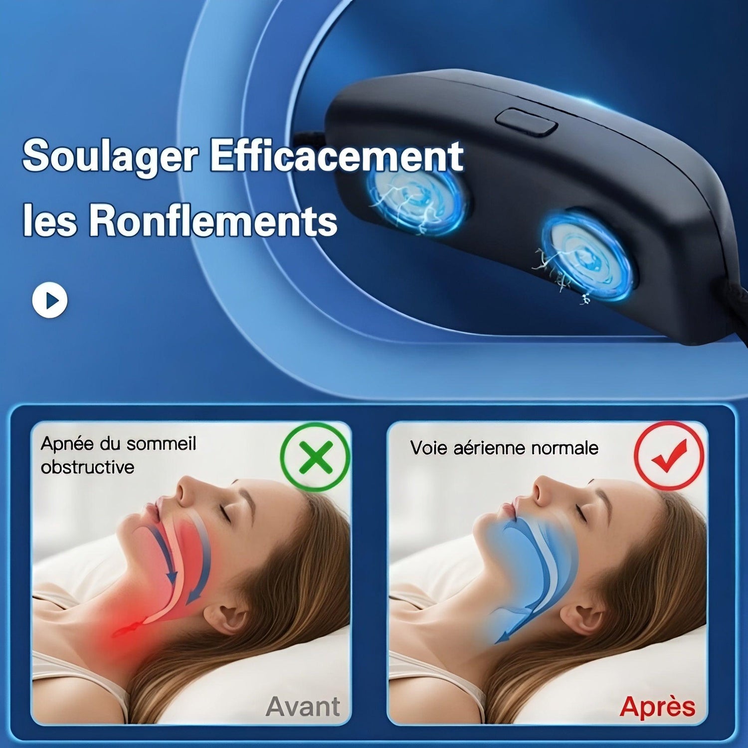 Dispositif Anti Ronflements Intelligent — Technologie EMS et Biocapteurs - Aurélia CARE