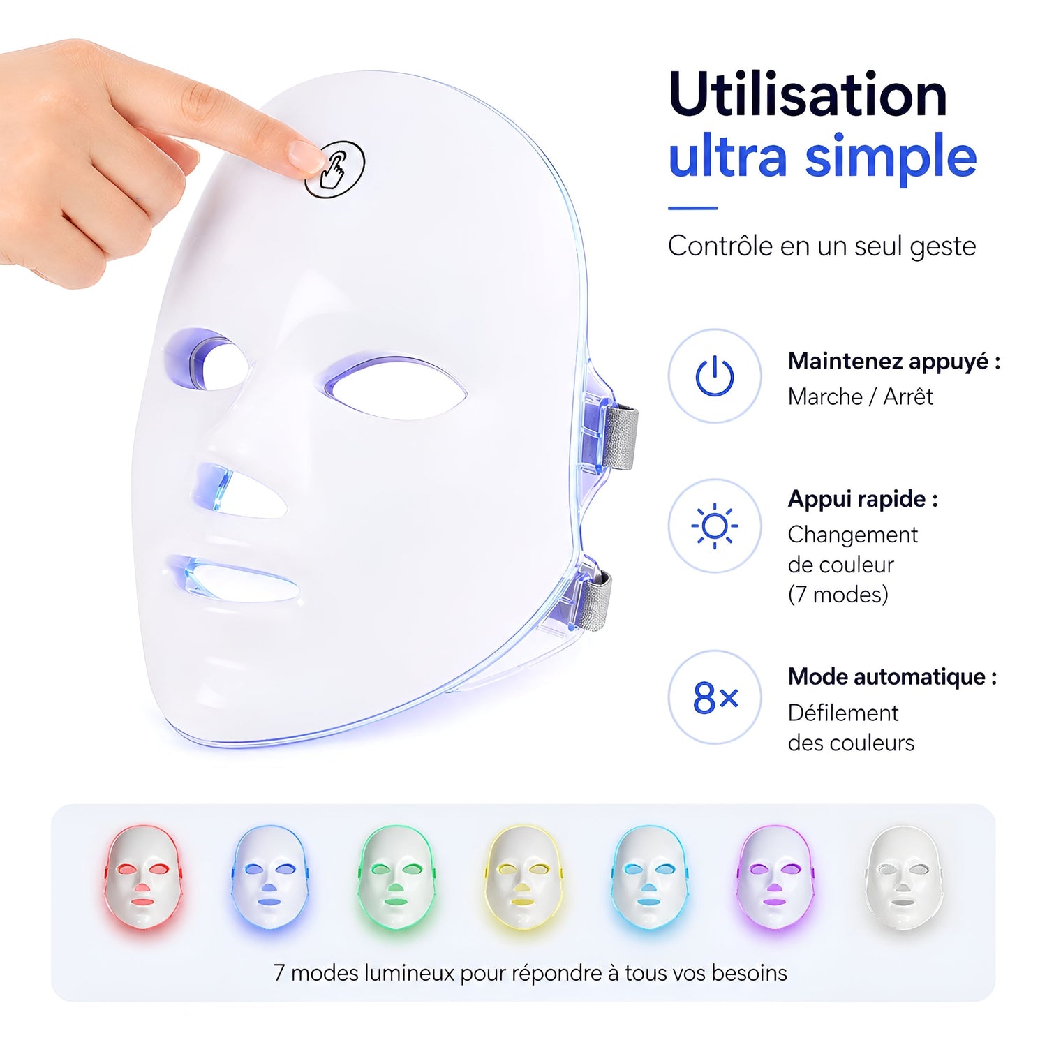 Masque de Luminothérapie LED — Soin Visage Anti - Âge & Régénérant - Aurélia CARE