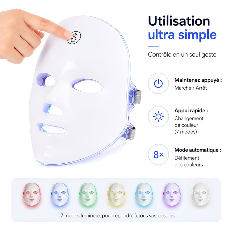Masque de Luminothérapie LED — Soin Visage Anti - Âge & Régénérant - Aurélia CARE