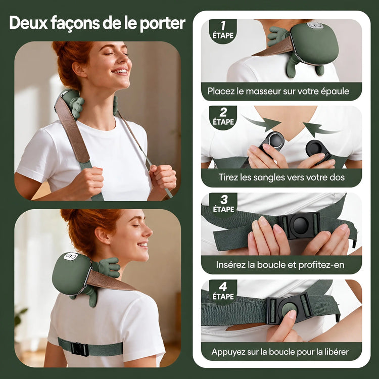 Masseur Chauffant Cervicales — Technologie Shiatsu et Thermothérapie Anti - Douleur - Aurélia CARE