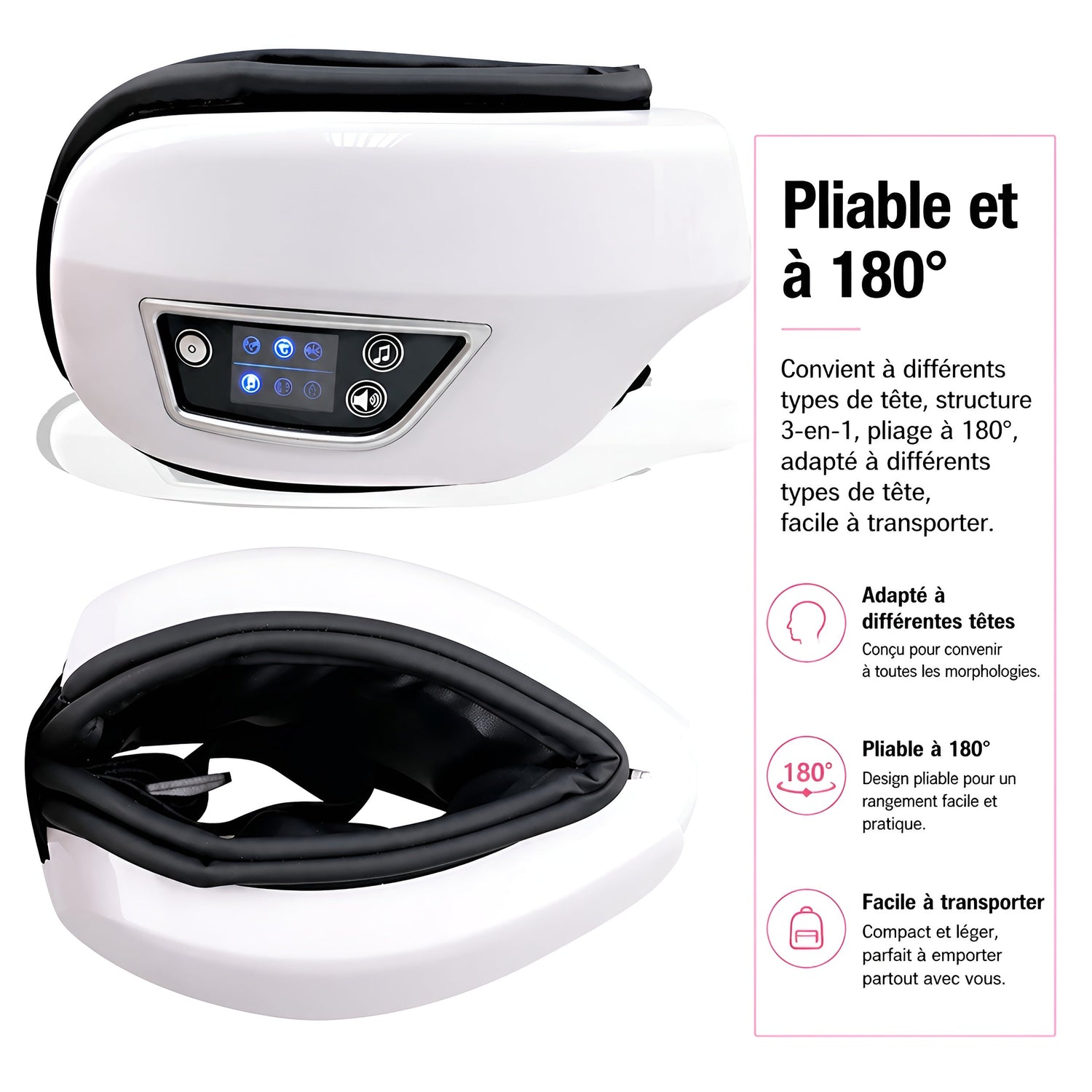 Masseur Chauffant Oculaire Intelligent — Relaxation, Musique - Aurélia CARE