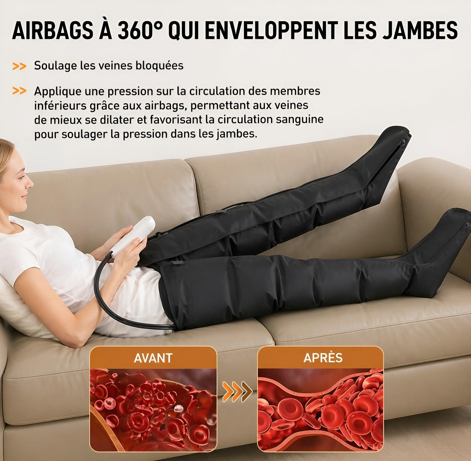 Masseur de Jambes par Compression — Circulation, Récupération & Soulagement - Aurélia CARE