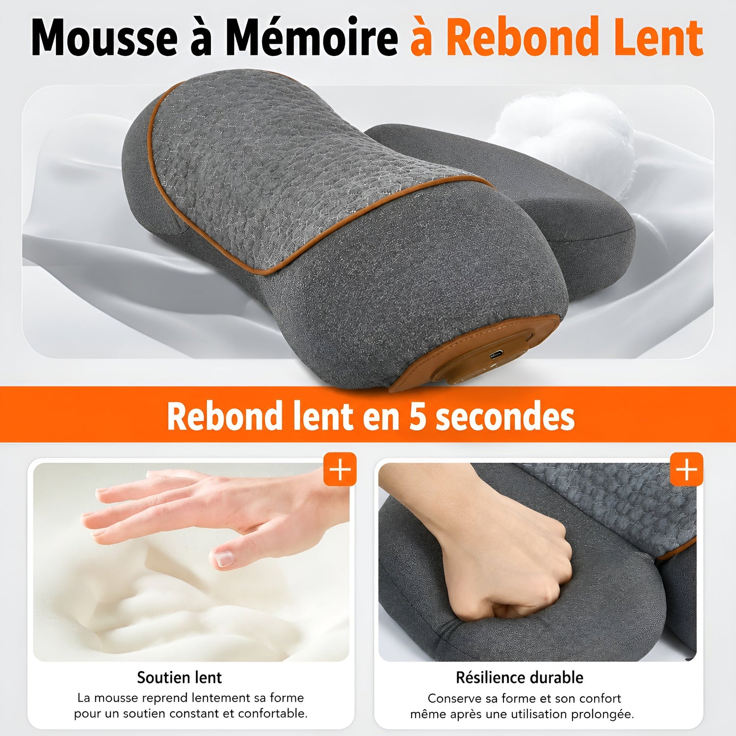 Masseur Électrique Cou – Chaleur Vibration Compression Traction - Aurélia CARE