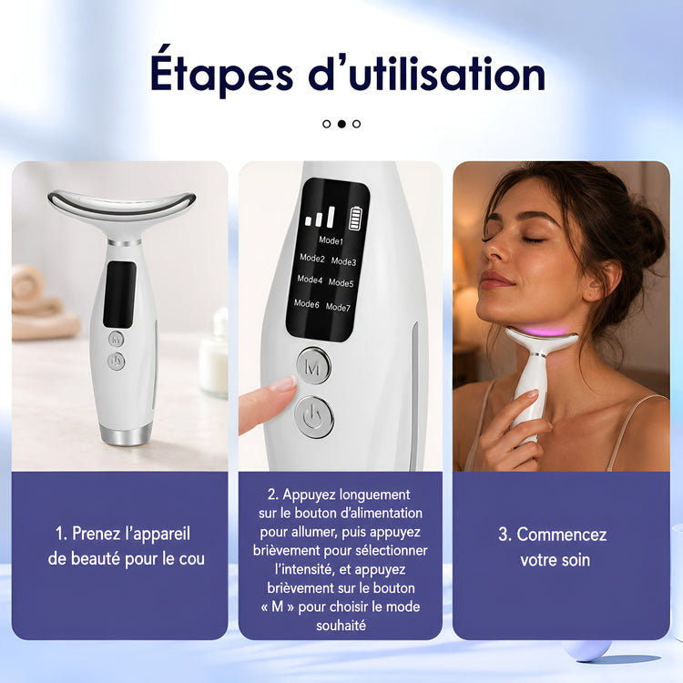 Masseur LED Visage & Cou – 7 Couleurs de Lumière - Aurélia CARE