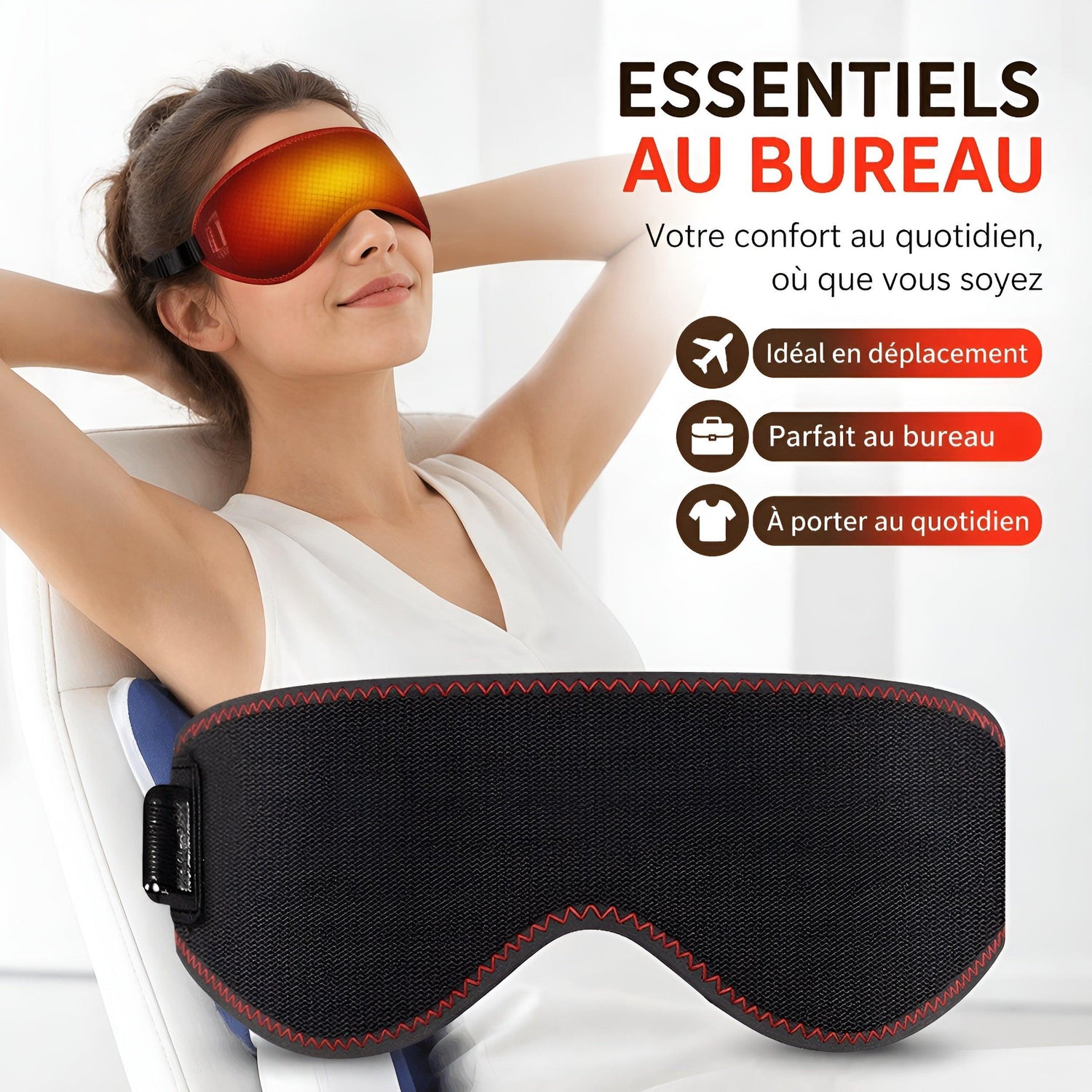 Masseur Oculaire Chauffant — Relaxation Totale & Soulagement de la Fatigue Visuelle - Aurélia CARE