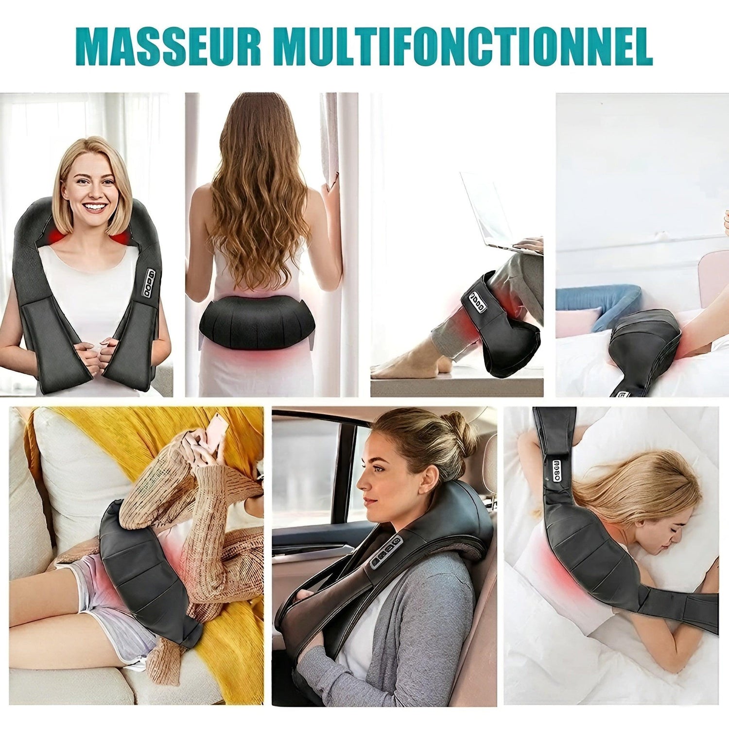 Masseur Shiatsu Épaules & Nuque — Chaleur Infrarouge et Pétrissage Profond - Aurélia CARE