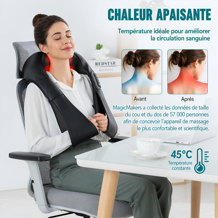 Masseur Shiatsu Épaules & Nuque — Chaleur Infrarouge et Pétrissage Profond - Aurélia CARE
