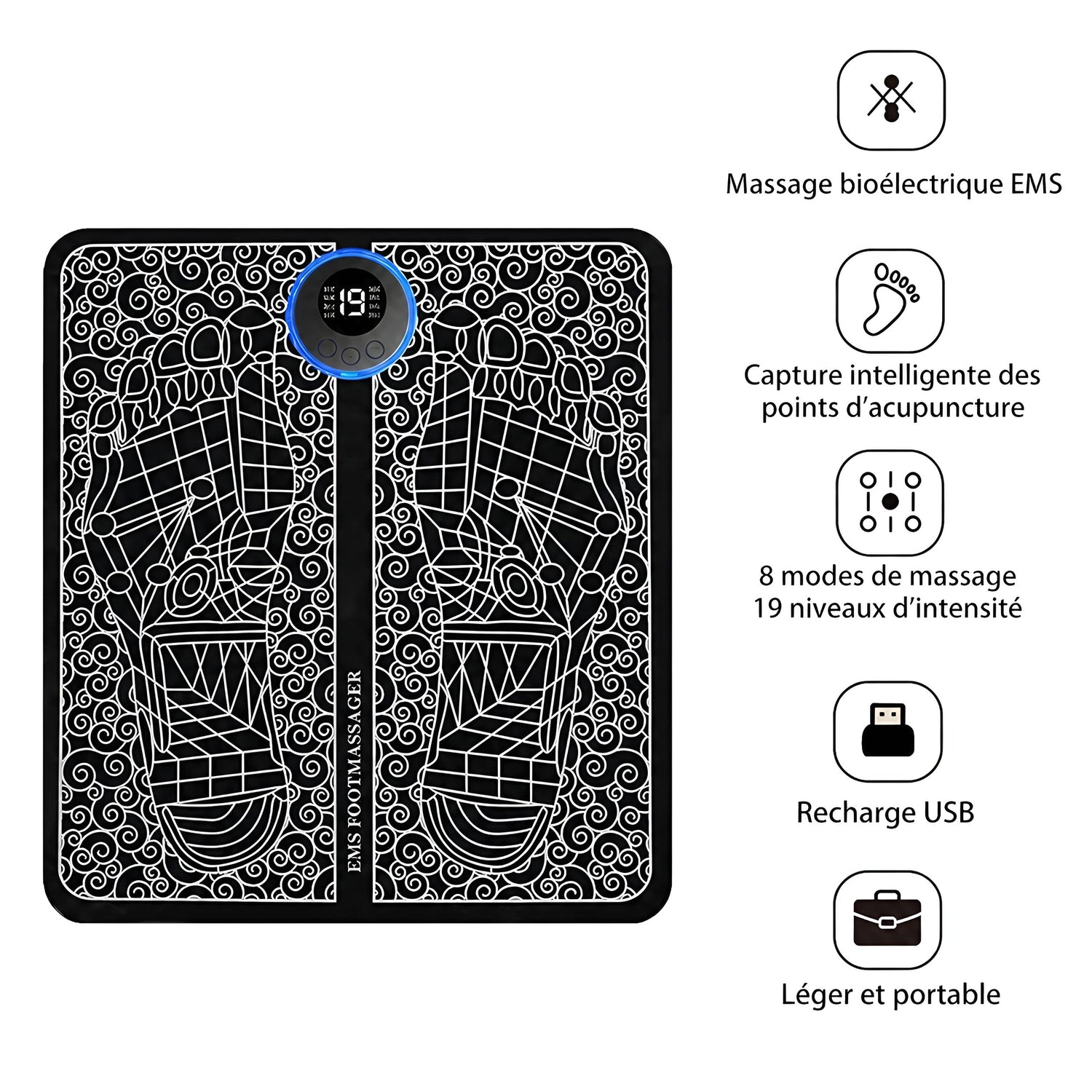 Tapis de Massage EMS pour Pieds — Vitalité & Légèreté Instantanée - Aurélia CARE