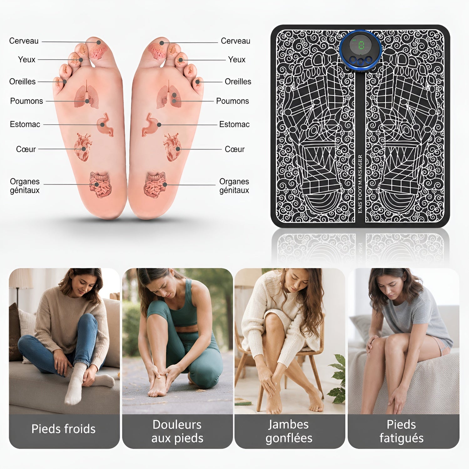 Tapis de Massage EMS pour Pieds — Vitalité & Légèreté Instantanée - Aurélia CARE